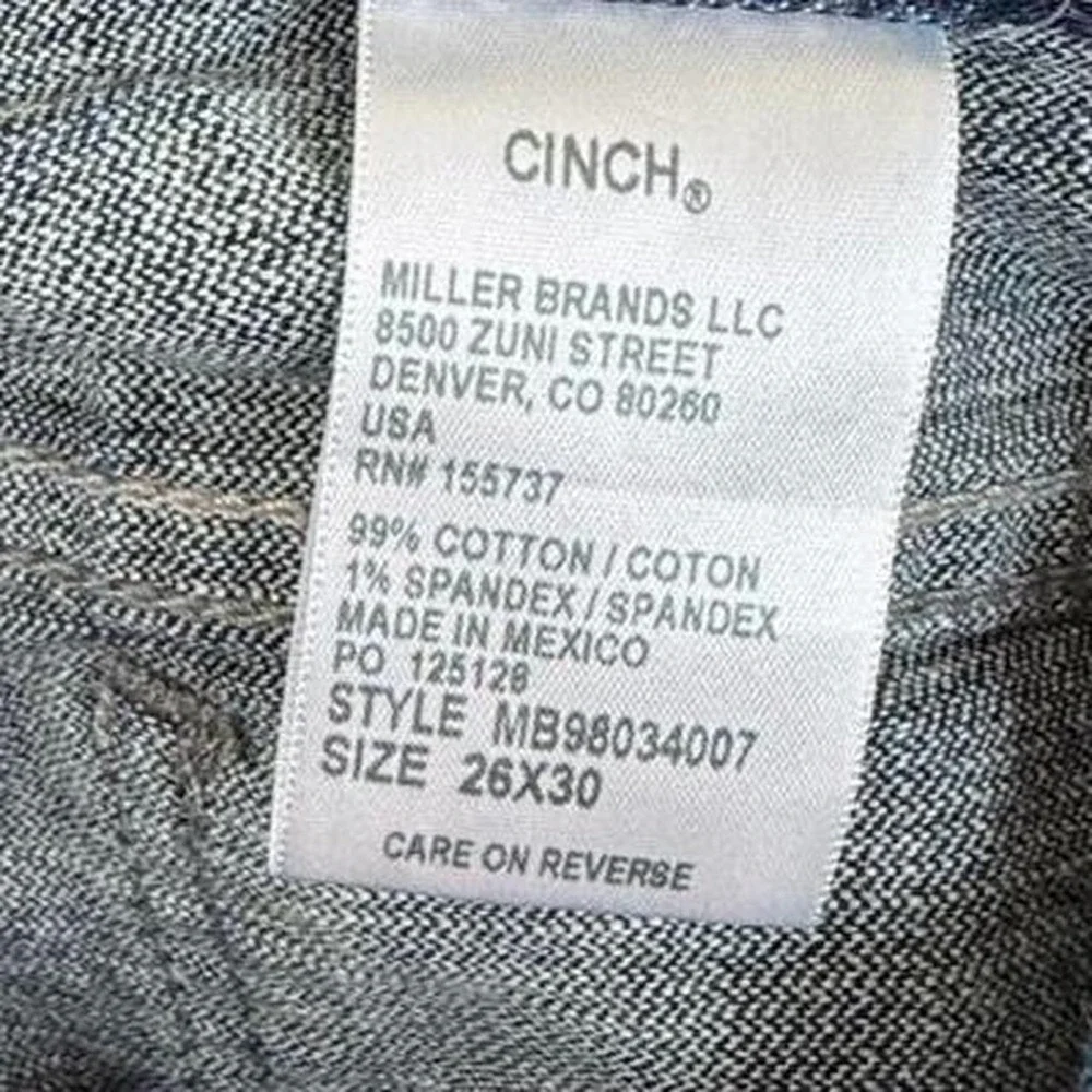 CINCH M3 Slim Bootcut Western Cowboy Jeans Dark Wash Stretch 26x30 MB98034007